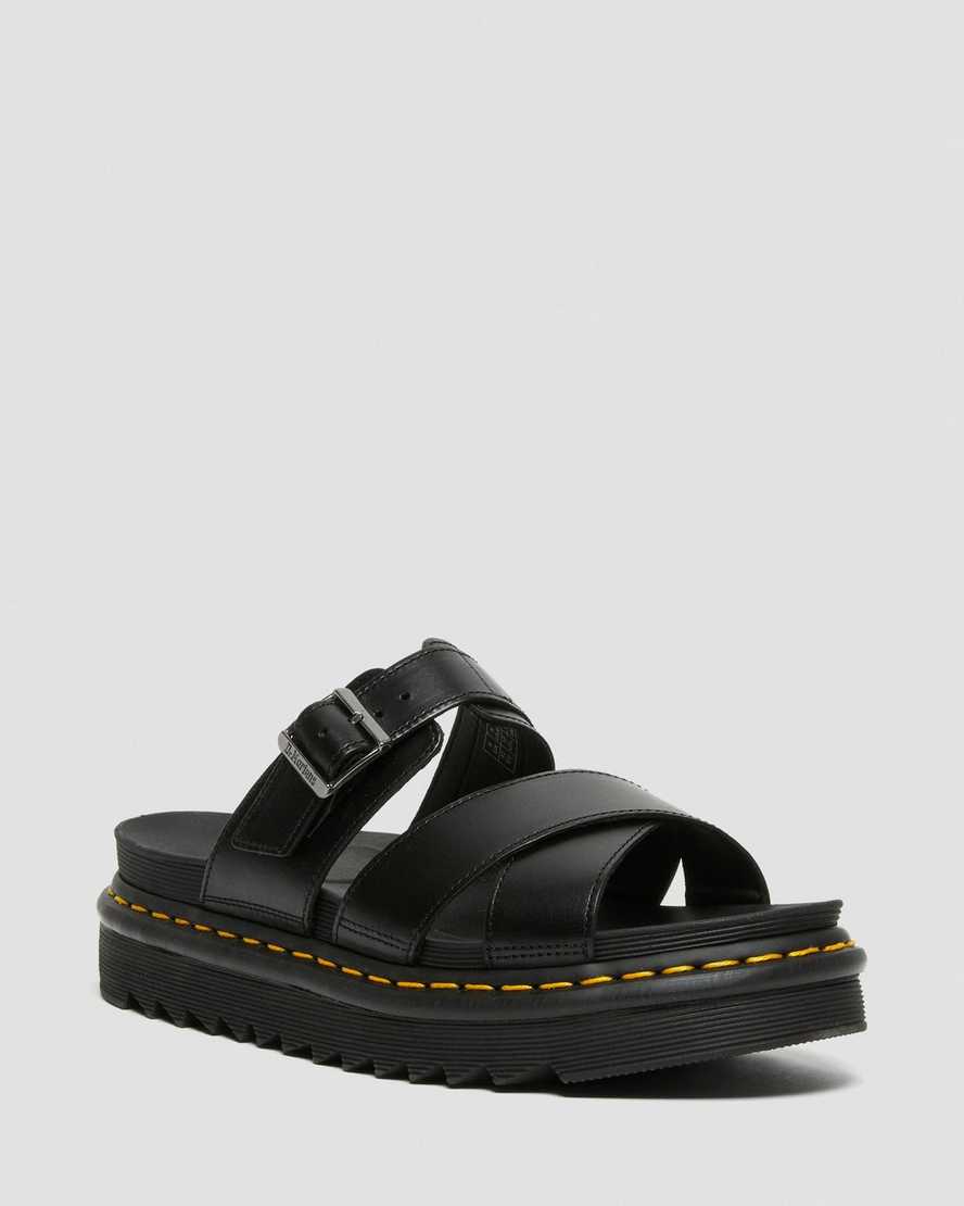 Dr. Martens Ryker Nahka Strap Slide Miesten Sandaalit - Mustat Sandaalit [580-EIGFAV]